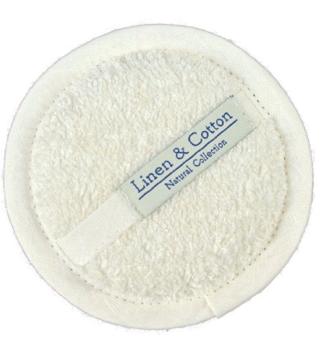 Luxury White Linen Body Sponge For Bath Shower Wash Spa (12cm)