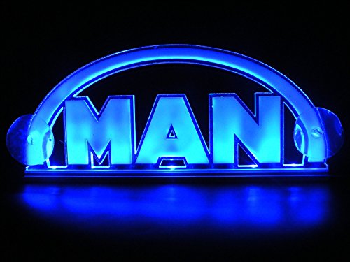Luz de interior 3D, 24 V, LED, para camiones MAN, de neón, iluminación de la placa (azul)