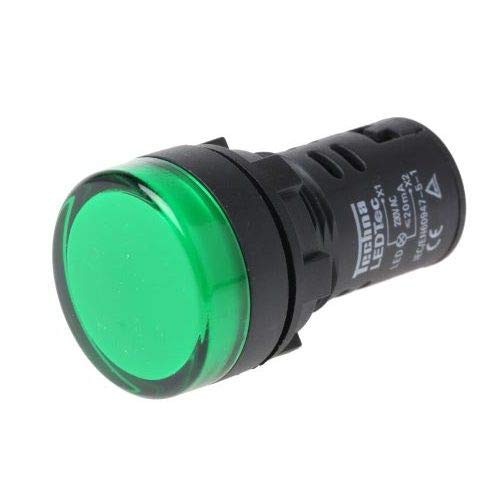 Luz piloto LED de 22 mm para paneles de control 230 VAC (verde)