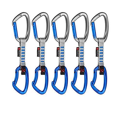 Mammut 5ER Pack Crag Indicator Express Sets Mosquetón, Unisex Adulto, Multicolor (Straight Gate/Bent Gate, Silve), 10 CM