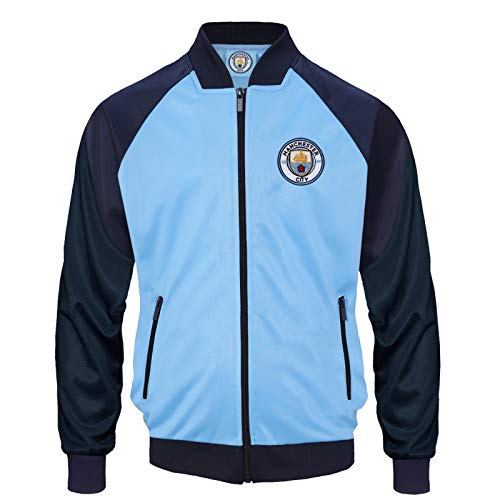 Manchester City FC - Chaqueta de Entrenamiento Oficial - para niño - Estilo Retro - 8-9 años