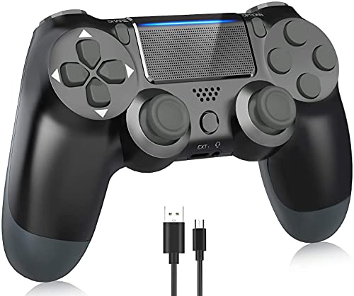 Mando para PS4 Inalámbrico, Controlador de Juegos con vibración Dual/Joystick de Juego/Conector para Auriculares/Sensor de Seis Ejes, para PS4 / Pro/Slim / PS3 / PC