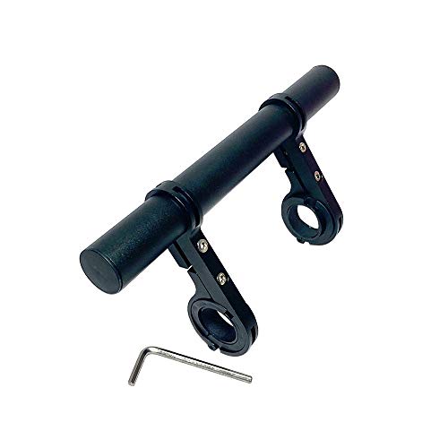 Manillar Bicicleta, Soporte Manillar Bicicleta Extensor con Abrazaderas Dobles,Soporte para Luz de Bicicleta MTB, GPS, Teléfono, Velocímetro (Negro)