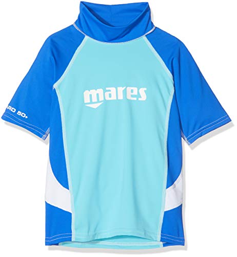 Mares Rash Guard Camiseta De Buceo con Mangas Cortas, Niños, Azul, XS