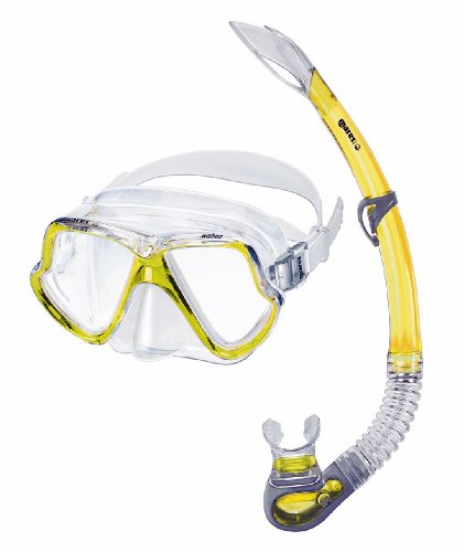 Mares Wahoo silicona máscara y Snorkel conjunto de máscara caja - amarillo