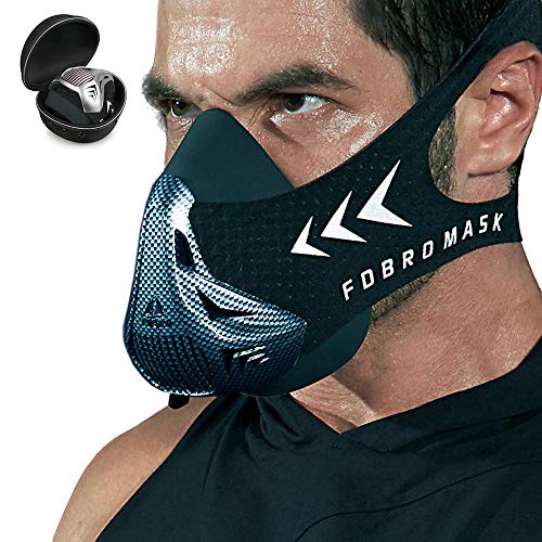 Máscara de Entrenamiento Workout Mask Fitness, Running,Resistencia, Cardio, Máscara de Ejercicio para Entrenamiento y Acondicionamiento de Gran Altitud (Fibra de Carbon)