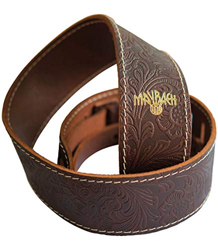 Maybach - Correa para guitarra (piel), color marrón
