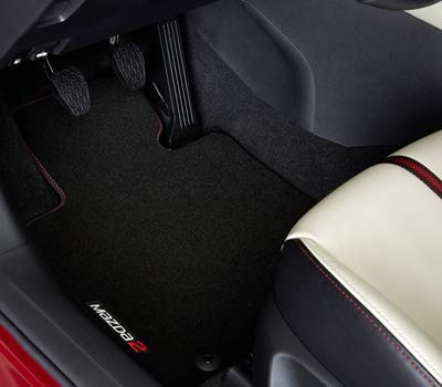 Mazda DJ Original Luxury - Juego de 2 alfombrillas textiles para coche, color rojo