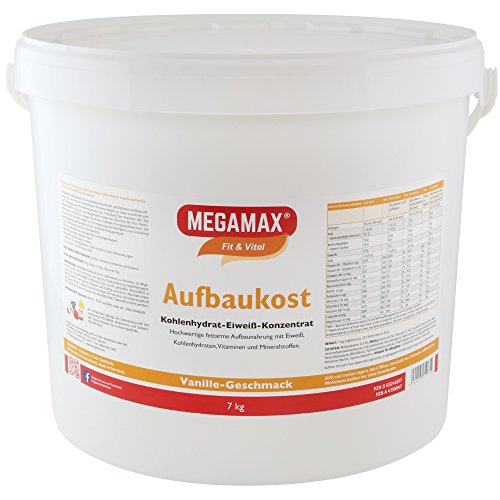 MEGAMAX - Aufbaukost - Suplemento para Ganar Peso y Masa Muscular - Vainilla - Solo un 0,5% de Grasa - 7 kg