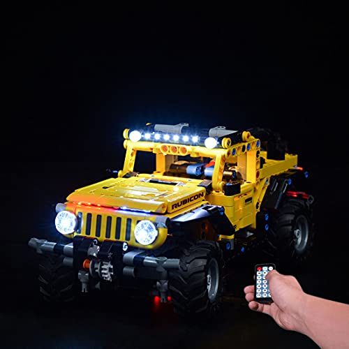 Myste 42122 RC - Juego de luces LED para construcción de Lego Technic Jeep Wrangler, compatible con Lego 42122, versión con mando a distancia (solo incluye LED, no incluye kit de Lego)