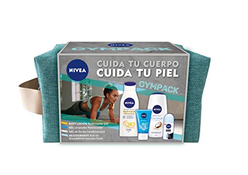 NIVEA Neceser Gimnasio Gympack, set para ella con desodorante roll on (1 x 50 ml), loción corporal (1 x 400 ml), limpiador facial (1 x 150 ml) y gel de ducha (1 x 750 ml) NIVEA Neceser Gimnasio Gympack, set para ella con desodorante roll on (1 x 50 ml), loción corporal (1 x 400 ml), limpiador facial (1 x 150 ml) y gel de ducha (1 x 750 ml)