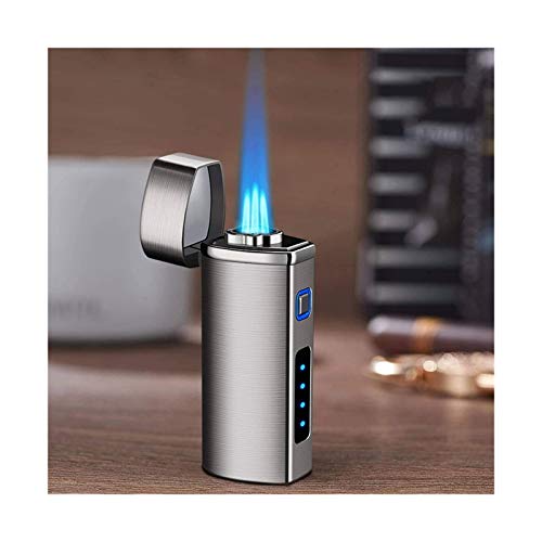 NL Llama Azul encendedores de Cigarrillos Inflable y Recargable butano con Encendedor eléctrico Accesorios de Cigarrillo (Color : 1)
