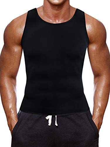 NOVECASA Chaleco Sauna Hombre Neopreno Camiseta sin Mangas/Sudoración Pantalones Cortos Body Shaper Transpirar Gimnasia Abdome Adelgaz (XL, Chaleco Negro)