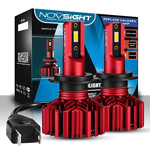 NOVSIGHT H7 LED Bombillas de Faro 60W (30W X2) 10000LM(5000LM X2) 6000K B2 Sustrato de Cobre Luces de Repuesto de Halógeno y Xenón Kit 2 lámparas