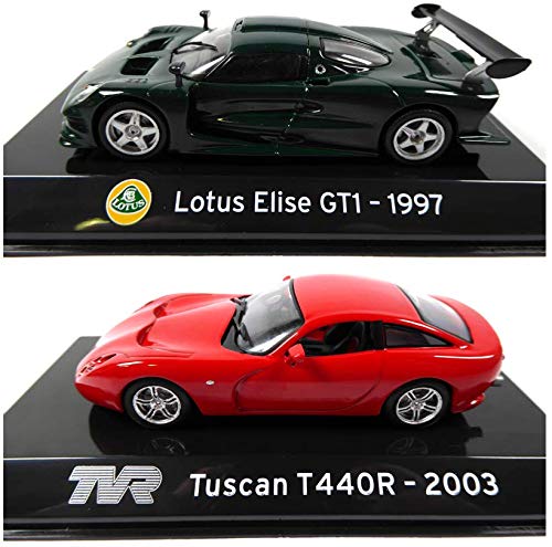 OPO 10 - Lote de 2 Coches: Compatible con Lotus Elise + TVR Tuscan / Ixo 1/43 (S52 + S55)