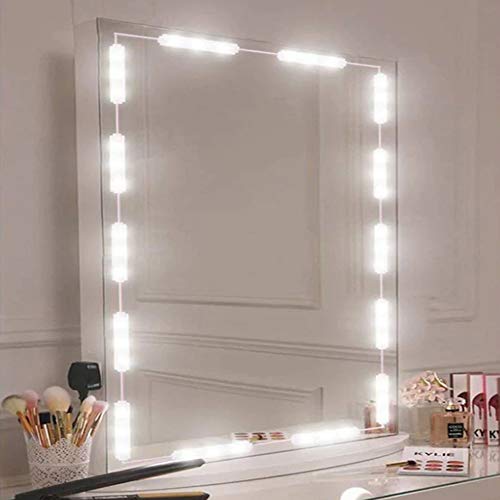 OurLeeme Luces de espejo LED, luces de tira regulables con control táctil USB para espejo de maquillaje y vestidor portátil fácil de configurar