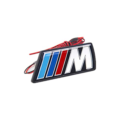 Para el logotipo del emblema de la parrilla delantera BMW M LOGO, con placa de identificación de luz LED, accesorios para el automóvil, logotipo del capó