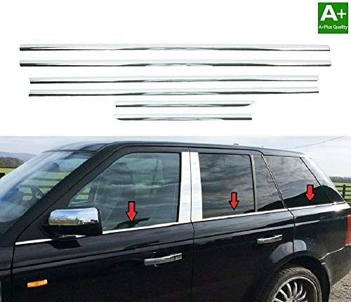 Para Range Rover Sport LS 2005 – 2013 acero inoxidable cromado marco marco de ventana, 6 piezas