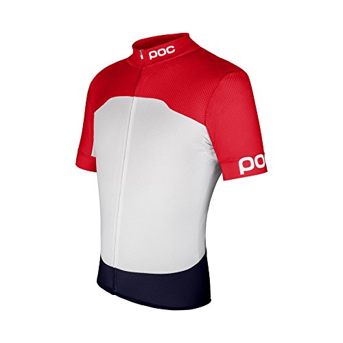 POC Raceday Climber, Camiseta Ciclismo hombre, Multicolor (Bohrium Red/Hydrogen White), L