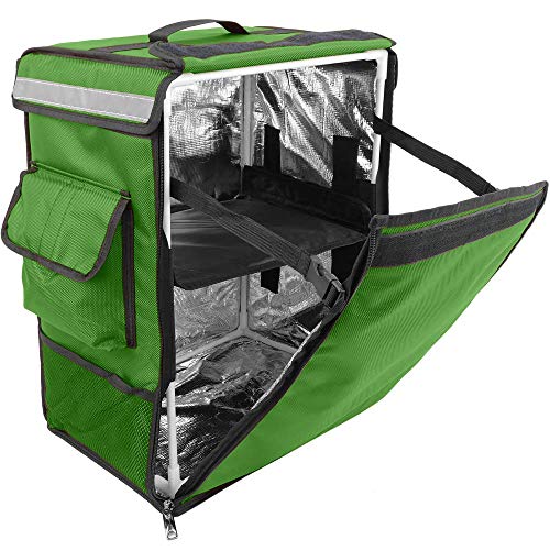 PrimeMatik - Mochila isotérmica 35 x 49 x 25 cm Verde para Comidas al Aire Libre y Entrega de Pedidos de Comida en Moto o Bicicleta