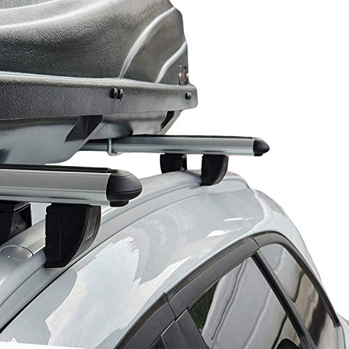 RE&AR Tuning Para VW Caddy Maxi Life 5D 2007-2015 Barras de techo Portaequipajes Aluminio Gris