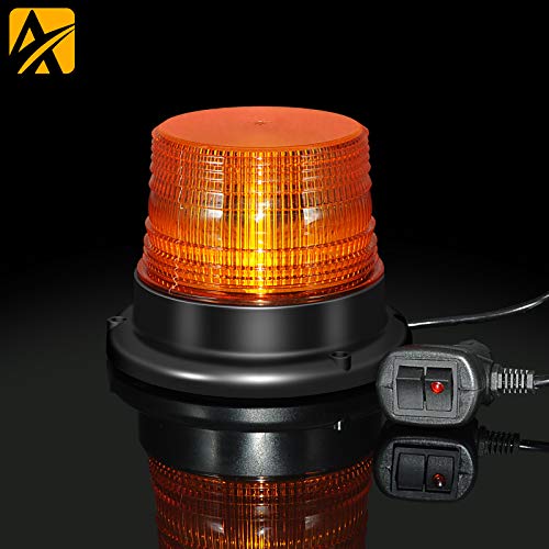 Rotativo Luz LED estroboscópica, 12V-24V Amarillo faro intermitente de advertencia de magnético con 16 pies cable para vehículos, tractores, carros de golf, UTV