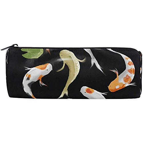 Sacchetto di matita giapponese Koi pesce foglia di Loto, astuccio portamatite Penna cerniera sacchetto sacchetto pennello per trucco per ufficio scolastico, 7,7 x 7,7 x 20,5 cm Sacchetto di matita giapponese Koi pesce foglia di Loto, astuccio portamatite Penna cerniera sacchetto sacchetto pennello per trucco per ufficio scolastico, 7,7 x 7,7 x 20,5 cm