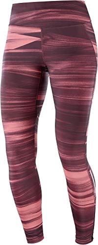 Salomon AGILE LONG TIGHT W Mallas para running, Granate (Winetasting), Talla L para Mujer