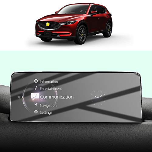 SHAOAHO - Protector de pantalla para Mazda CX5 CX9 de 10,25 pulgadas, GPS, PET, transparente, antiarañazos, antihuellas, 2 unidades