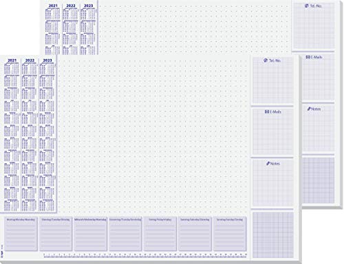 Sigel Lote de 2 Vades, bloc de notas, diseño planning semanal con horarios y calendario trianual, A2 (59,5 x 41 cm), azul y blanco, 2 x 30 hojas, SY503 Sigel Lote de 2 Vades, bloc de notas, diseño planning semanal con horarios y calendario trianual, A2 (59,5 x 41 cm), azul y blanco, 2 x 30 hojas, SY503