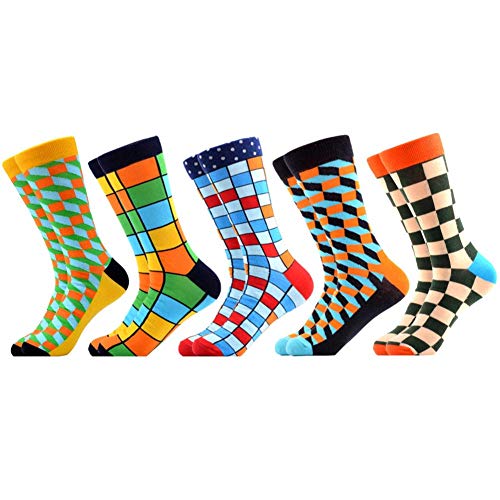 SLM-max Calcetines Tobilleros para Hombre,Calcetines para Hombre, 5 par/Lote, Coloridos, cómodos, Casuales, para Vestir, monopatín, patrón geométrico, Divertidos SLM-max Calcetines Tobilleros para Hombre,Calcetines para Hombre, 5 par/Lote, Coloridos, cómodos, Casuales, para Vestir, monopatín, patrón geométrico, Divertidos