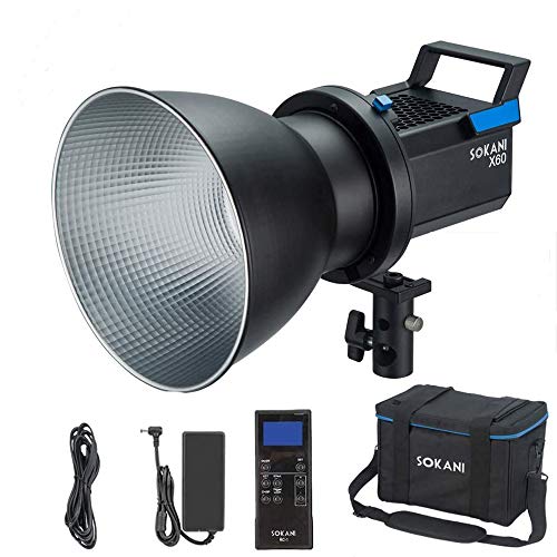 Sokani X60 V2.0 80W Luz de Video Continua LED con soporte Bowens,5600K de luz Diurna balanceada, CRI96 TLCI 95, 5 Efectos de iluminación preprogramados, Ajuste inalámbrico del Brillo para Cámara DSLR