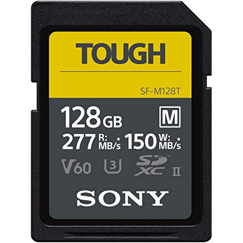 Sony Tarjeta de Memoria Digital UHS-II U3 V60 SDXC Serie SF-M de 128 GB, Lectura de 277 MB/s de Escritura de 150 MB/s SFM128T, SFM128T/T1