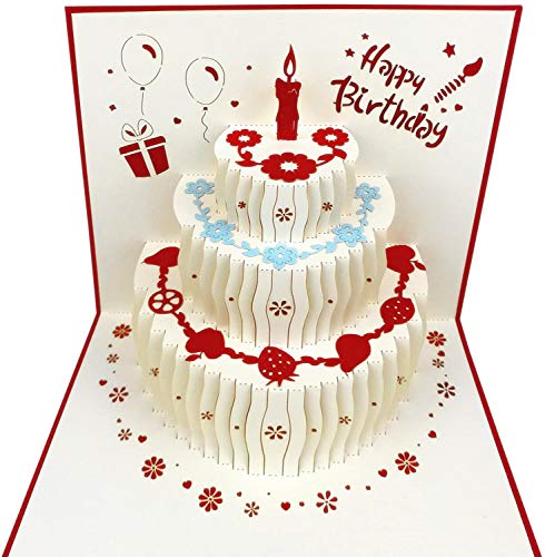 Tarjetas de cumpleaños 3D desplegables para cumpleaños, tarjetas de cumpleaños hechas a mano, tarjetas de felicitación de cumpleaños