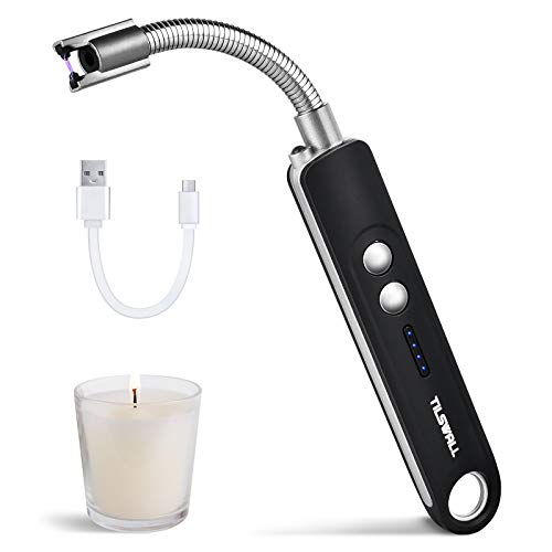 Tilswall Mechero Eléctrico Arco, USB Recargable Encendedor con LED, Mechero Cocina Antiviento sin Chispa ni Olor, Cuello Largo 360° Flexible, Interruptor de Seguridad para Velas Barbacoas Gas Camping Tilswall Mechero Eléctrico Arco, USB Recargable Encendedor con LED, Mechero Cocina Antiviento sin Chispa ni Olor, Cuello Largo 360° Flexible, Interruptor de Seguridad para Velas Barbacoas Gas Camping
