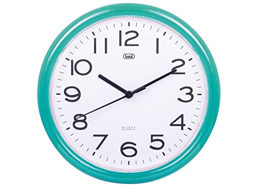 Trevi OM 3301 - Reloj de pared silencioso de 25,5 cm de diámetro con maquinaria de cuarzo, color verde