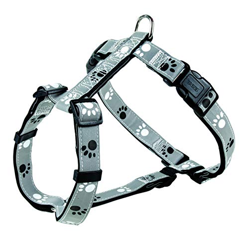 TRIXIE Arnés Silver Reflect, S-M, 40-65 cm/20 mm, Gris-Negro, Perro TRIXIE Arnés Silver Reflect, S-M, 40-65 cm/20 mm, Gris-Negro, Perro