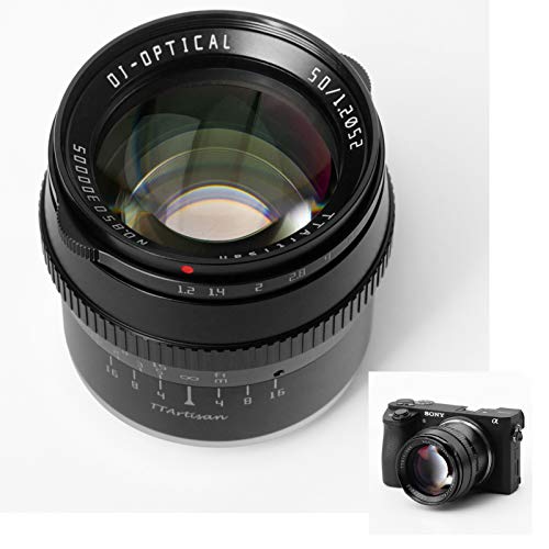 TTArtisan Lente de 50 mm F1.2 APS-C para cámaras de enfoque manual compatible con Sony E Fujifilm M4/3 Canon M M43 (compatible con montura M4/3)