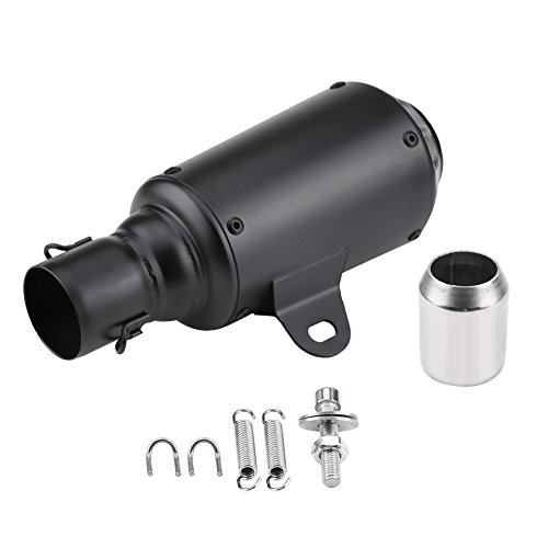 Tubo de escape para motocicleta, silenciador universal, tubo de escape, tubo de cola, punta de acero inoxidable para la mayoría de las motocicletas con modelos de 51 mm de diámetro(Negro) Tubo de escape para motocicleta, silenciador universal, tubo de escape, tubo de cola, punta de acero inoxidable para la mayoría de las motocicletas con modelos de 51 mm de diámetro(Negro)