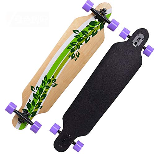 TYXTYX Drop Through Longboard Skateboard Freeride Carving Monopatín Longboard para la Ciudad y Parque, rodamientos ABEC-9, Unisex Adulto
