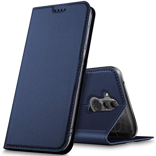 Verco Funda para Huawei Mate 20 Lite PU Cuero Flip Folio Carcasa Soporte Plegable Ranuras para Tarjetas para teléfono móvil Huawei Mate 20 Lite Cubierta, Azul Marino