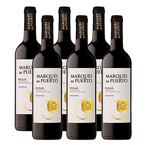 Vino Tinto Marques del Puerto Reserva de 75 cl - D.O. Rioja - Bardinet (Pack de 6 botellas)