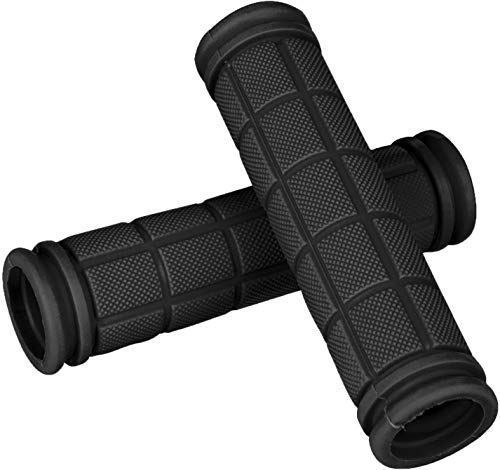 Voarge Puños Manillar Bicicleta, 2pcs Bike Mountain Bike Grips Goma Suave Antideslizante Handlebar Grip, Puños Bicicleta Montaña Silicona Puños Manillar para Accesorios de Bicicleta (Negro)