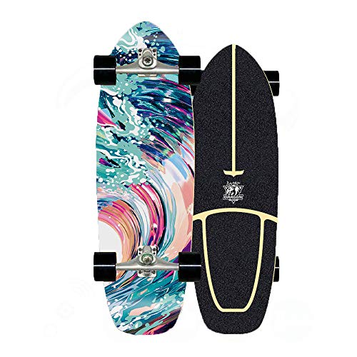 VOMI Skateboard Carving Skateboard Niño Patinetas para Principiantes, Patineta Completa 30'' Pulgadas Longboard, Mini Patineta Cruiser Skate Patinetas para Adolescentes Adultos Principiantes,A