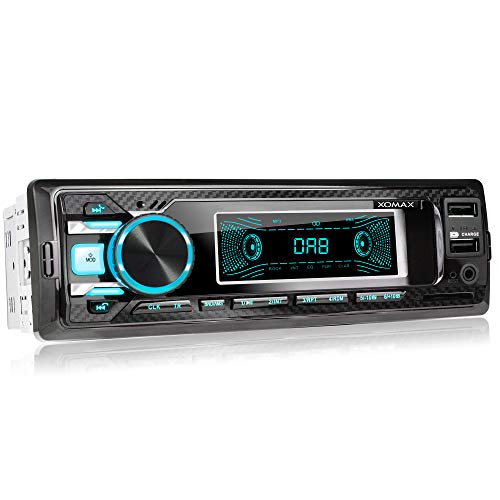 XOMAX XM-RD269 Autoradio Radio de Coche con Dab+ Radio Tuner I Bluetooth Manos Libres y música I USB y SD (128 GB por Medio) I FM RDS I WMA WAV I AUX-IN I DIN 1 I Marco Integrado