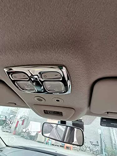 YGAODWQ para Renault DACIA DUSTER 2018-2021 Accesorios Cromo Interior Techo Cúpula Luz de Lectura Delantera Panel Marco Pegatina Cubierta Trim 1 unids