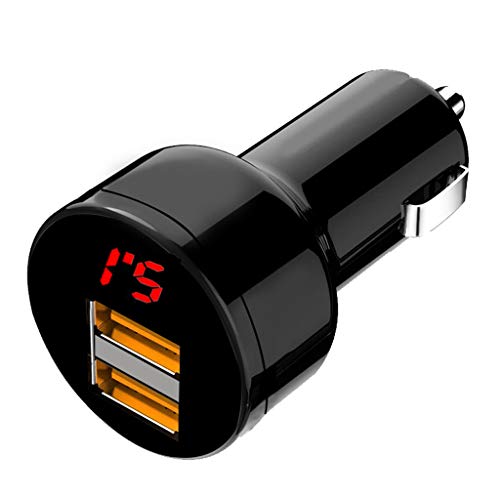 Yinuneronsty 12 V/24 V Doble Puertos 3.1 1A USB Cargador de mechero de coche encendedor digital LED voltímetro adaptador de corriente para teléfono móvil Tablet GPS