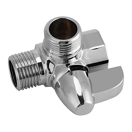 Ymiko desviador de 3 vías de latón cromado, válvula de adaptador G1/2" en forma de T para montaje en brazo de ducha Ymiko desviador de 3 vías de latón cromado, válvula de adaptador G1/2" en forma de T para montaje en brazo de ducha