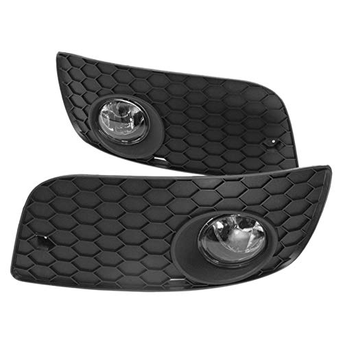 YULIXIA Parachoques delantero luces antiniebla, cubierta de parrilla con bombillas halógenas H11 para Jetta Golf MK5 G-TI GLI 2006-2009 YULIXIA Parachoques delantero luces antiniebla, cubierta de parrilla con bombillas halógenas H11 para Jetta Golf MK5 G-TI GLI 2006-2009