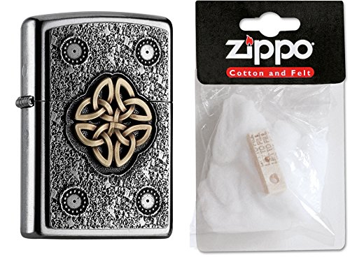 Zippo 15474 plus de repuesto de mechero de Celtic knot, de algodón, de la colección 2016, Número de Artículo, 2.004.750.2, Street de cromo